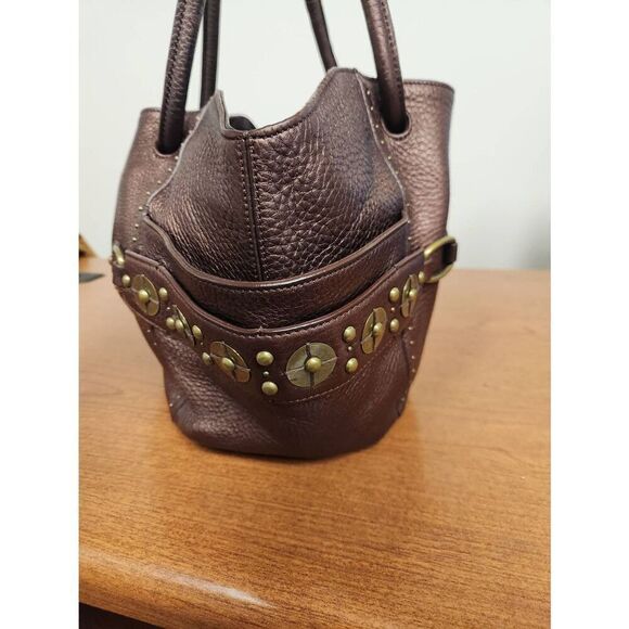 COLE HAAN VILLAGE PAILLETTE METALLIC LEATHER TOTE - Picture 4 of 12